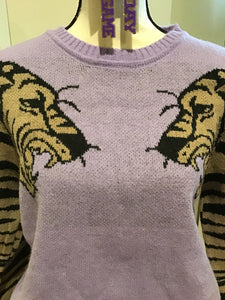 Lavender Tiger Sleeve Sweater