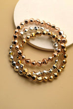 Load image into Gallery viewer, Faceted CCB Bead 3-Strand Stretch Bracelet