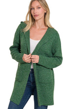 Load image into Gallery viewer, Hooded Open Front Sweater Cardigan