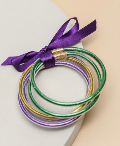 Mardi Gras Bangle Bracelet