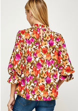 Load image into Gallery viewer, Floral 3/4 Sleeve Dressy Blouse