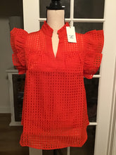 Load image into Gallery viewer, Checkered Organza Ruffle Blouse