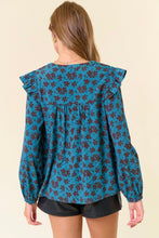 Load image into Gallery viewer, Two-Toned Floral Blouse