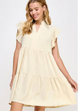 Load image into Gallery viewer, Ruffle Sleeve Tiered Smock Dress