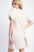 Load image into Gallery viewer, Beige Textured Dress with Side Pockets