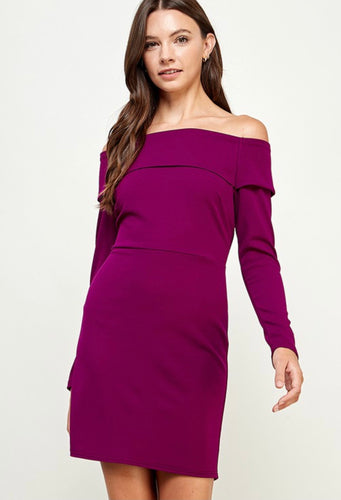 Off The Shoulder Long Sleeve Dress