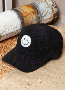 Corduroy Smiley Face Caps