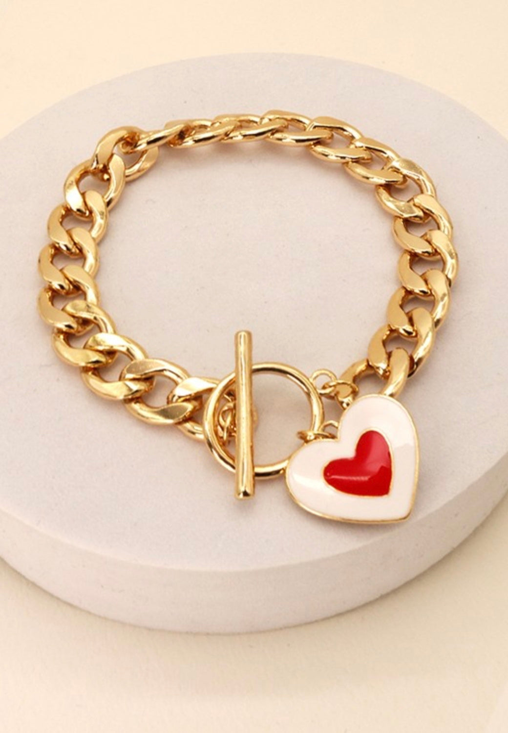 Heart Chunky Gold Bracelet