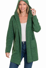 Load image into Gallery viewer, Hooded Open Front Sweater Cardigan