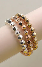 Load image into Gallery viewer, Faceted CCB Bead 3-Strand Stretch Bracelet