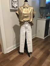 Load image into Gallery viewer, Metallic Button Up Blouse