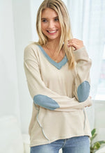 Load image into Gallery viewer, V-Necked Ribbed Long Sleeve Top