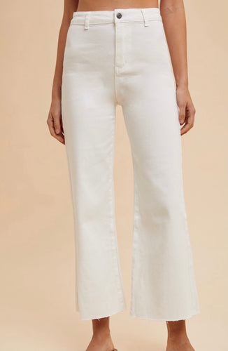 Stretch High Rise Cropped Wide Leg