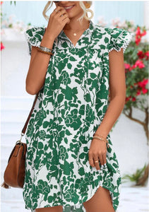 Boho Floral Print Dress