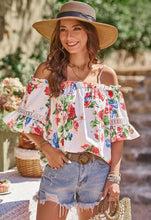 Load image into Gallery viewer, Floral Print Off The Shoulder Top