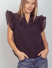 Load image into Gallery viewer, Checkered Organza Ruffle Blouse