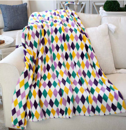 Mardi Gras Harlequin Throw