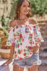 Floral Print Off The Shoulder Top