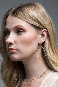 Light Brown & Gold Teardrop Earrings