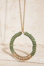 Load image into Gallery viewer, Sage Circular Wood Necklace