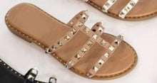 Load image into Gallery viewer, Taupe Slip Ons with Studs